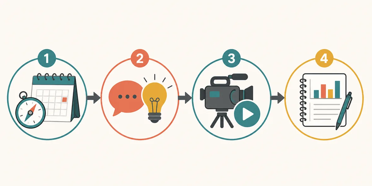 Vier Phasen eines 30-Tage-Content-Plans für einen KI Influencer